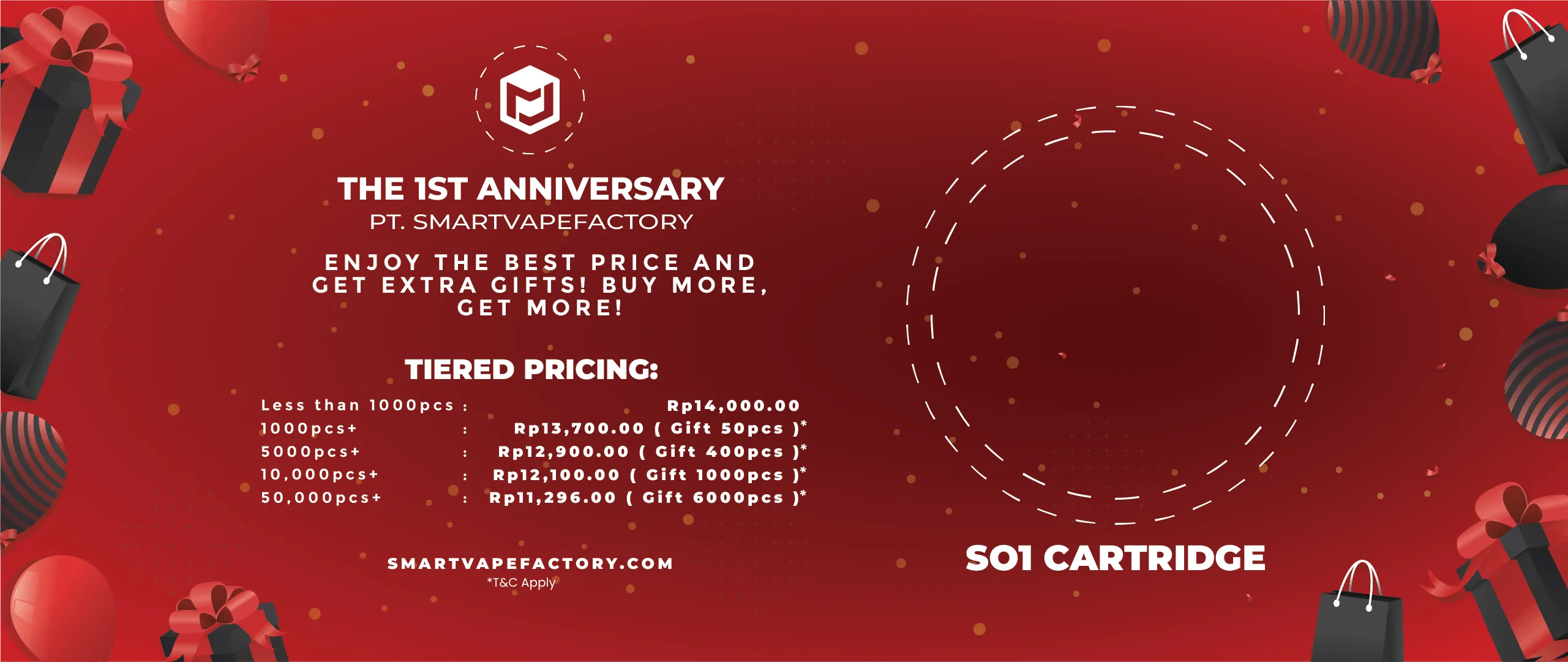 Smart Vape Factory's 1st Anniversary promo